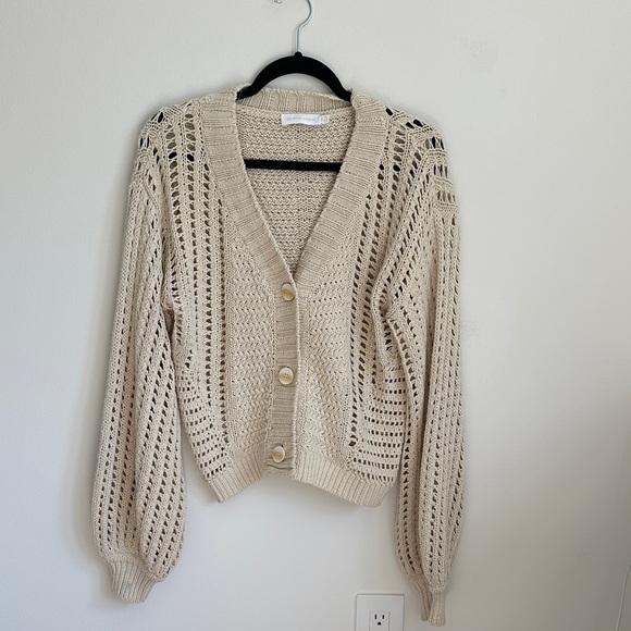 Jonathan Simkhai Cream Knit Cardigan - Picture 1 of 3